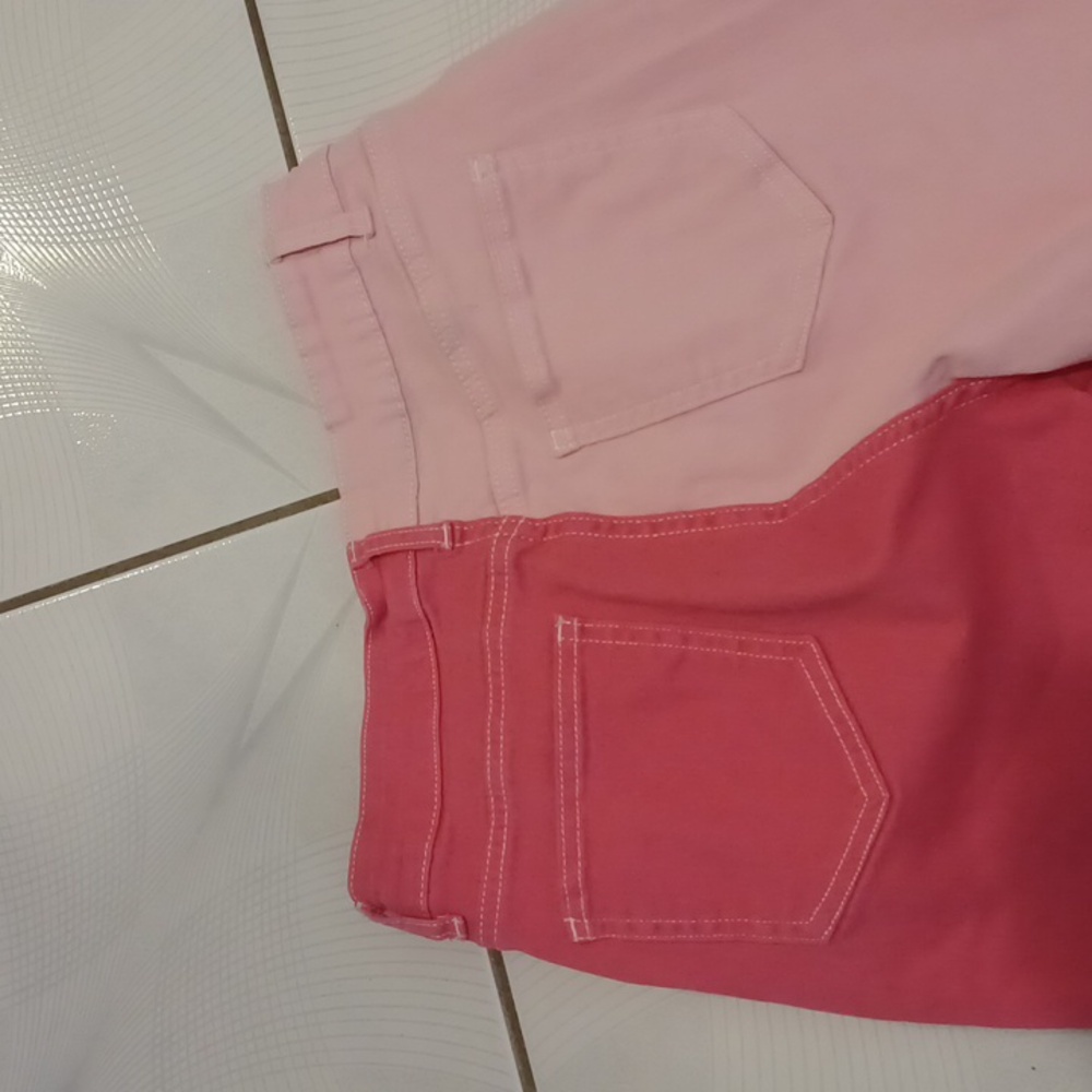Pink Two-Tone Jeans with Color-Block Design - Size Medium (Run Small) - Picture 6 of 7